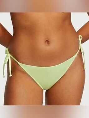 Victoria Secret Swim Bikini Bottom - Light Green String Tie Shimmer